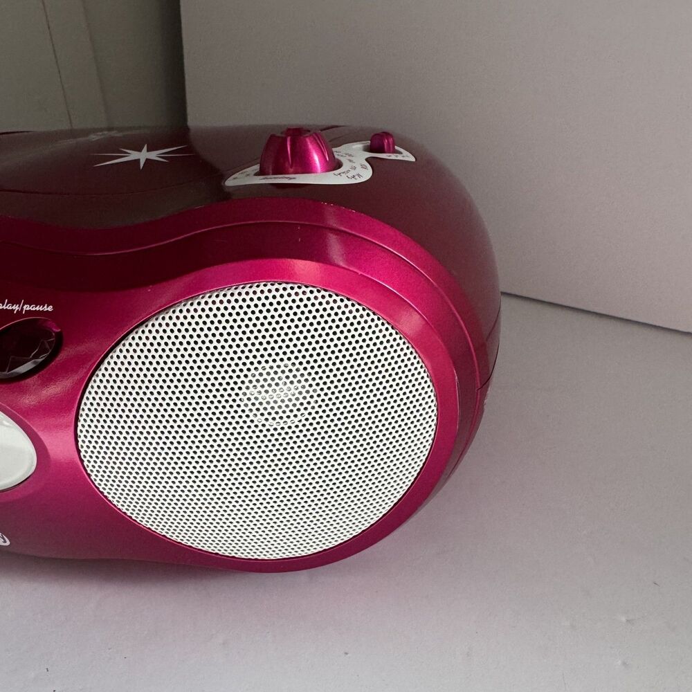 Nextplay Hot Pink Glitz & Glitter AM/FM Cd BOOMBOX NP400GB Works & Sounds Great - Picture 11 of 16